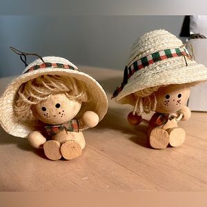 Antique/Vintage Christmas Tree Ornaments - Wooden Figurines